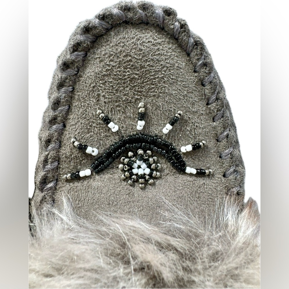 Cozy Gray Fur-Lined Women's Slippers - Picture 2 of 6